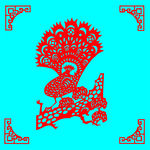 孔雀开屏剪纸