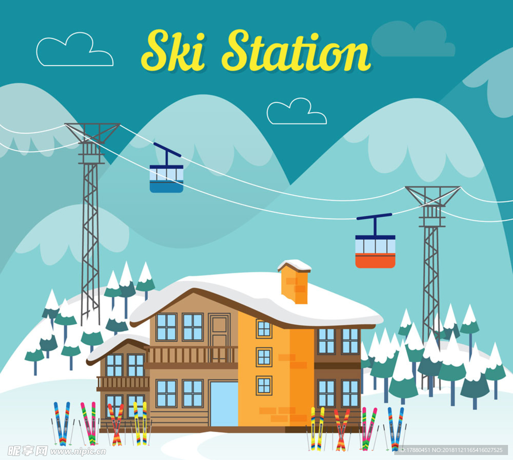 创意冬季滑雪场