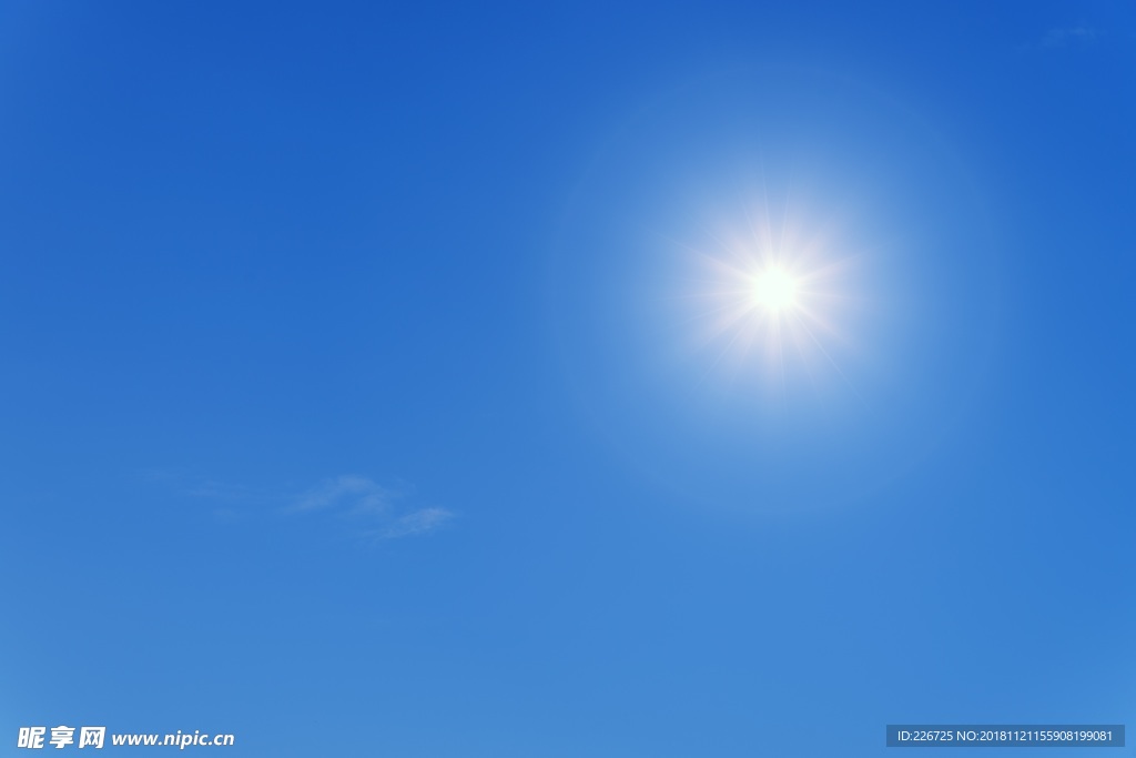 晴空 蓝天 洁净 阳光 太阳