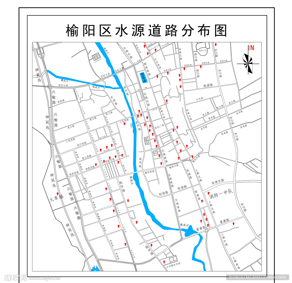 榆林市榆阳区消防水鹤分布图