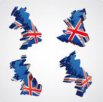 创意英国个性国旗地图