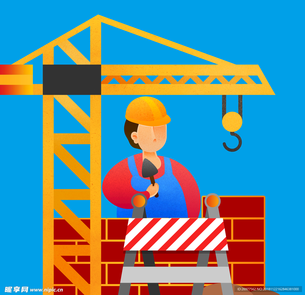工程建筑工人吊机施工图