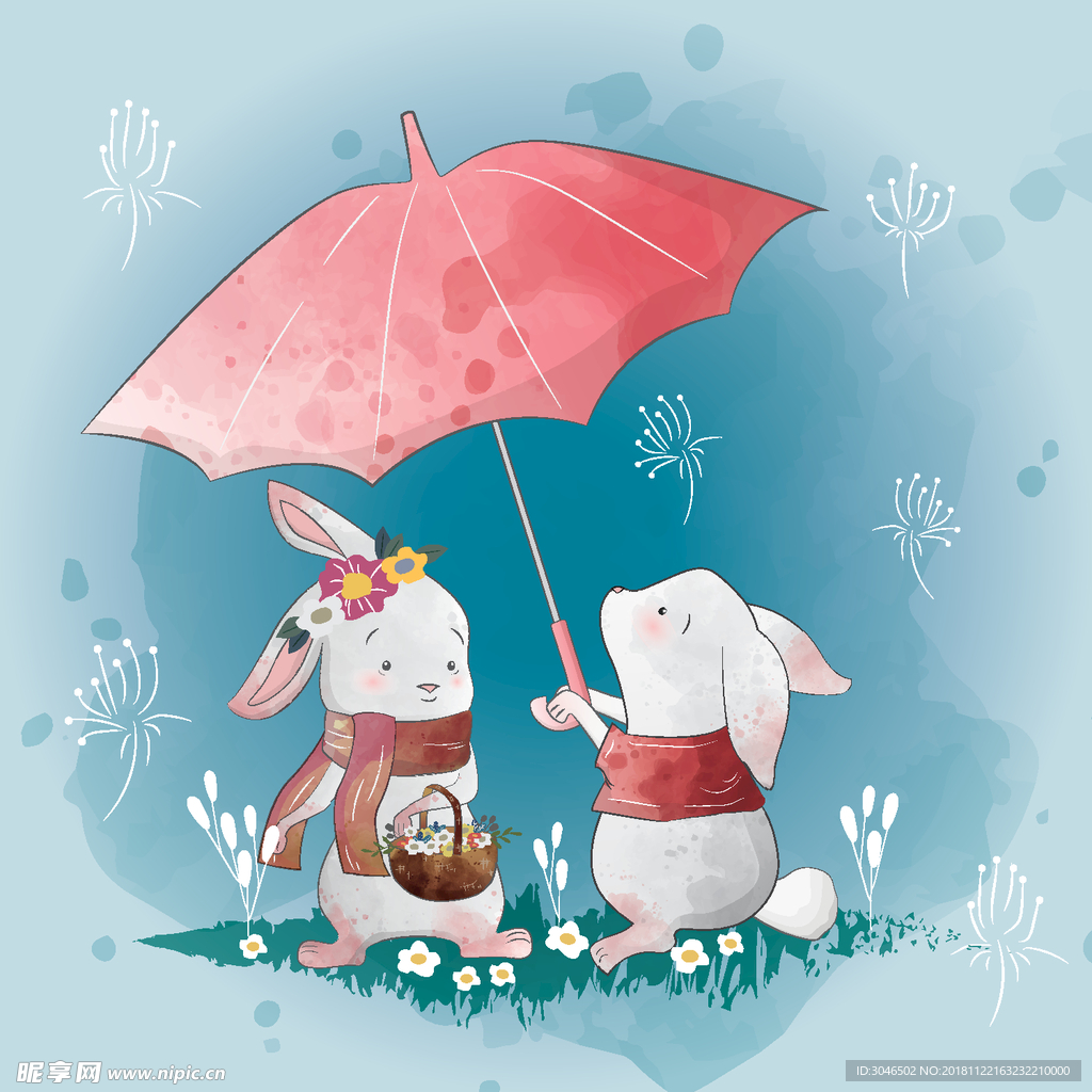 中国符号和兔子牌插画图片素材_ID:420360253-Veer图库