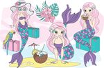 美人鱼卡通动漫插画