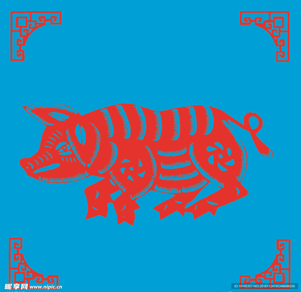 猪剪纸