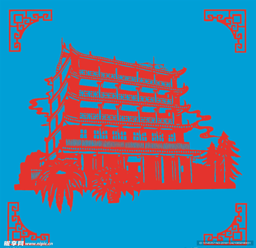 建筑剪纸