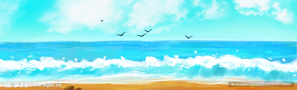 鱼缸背景 海滩