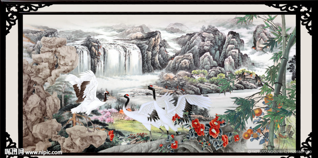 国画仙鹤