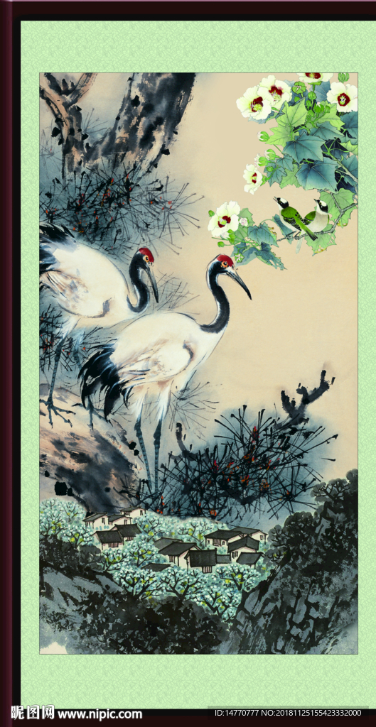 仙鹤 花鸟画 国画花鸟