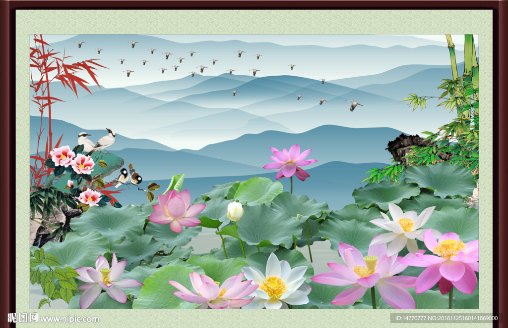 国画荷花