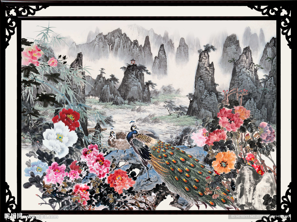 国画牡丹