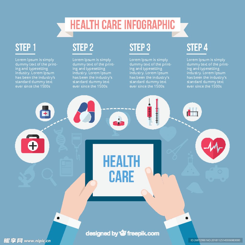 医疗保健信息图表模板