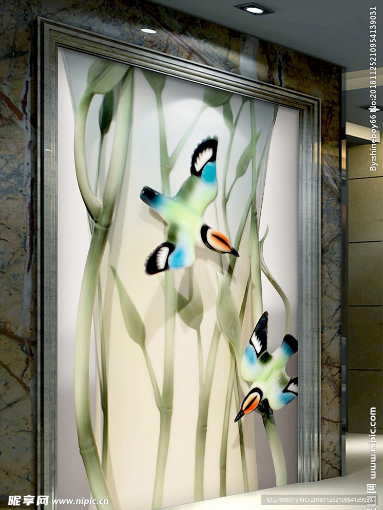 3D立体飞鸟玄关