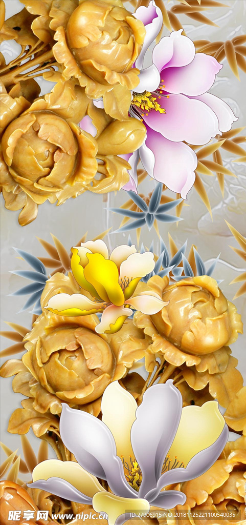 玉雕玉石3D玄关