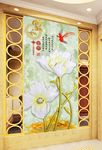 浮雕花朵金元宝大理石玄关