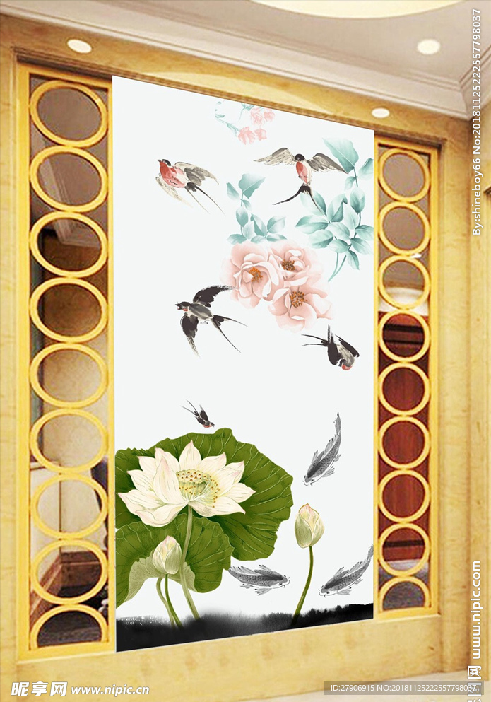 荷塘清趣荷花玄关