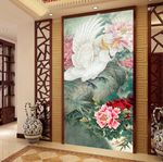 竹下花枝艳洛阳中式牡丹玄关