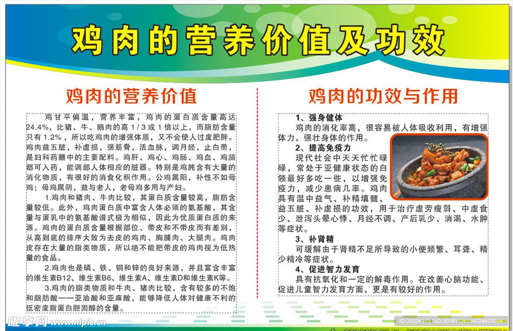 鸡肉的营养价值及功效
