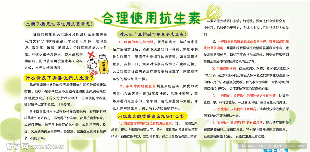 医院宣传栏 抗生素