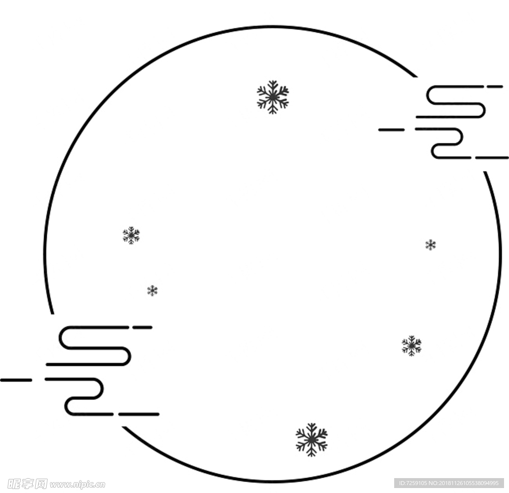 小雪线性边框装饰素材