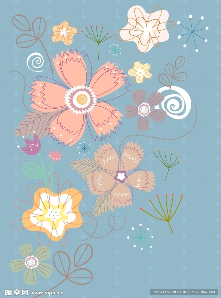 手绘花卉底纹
