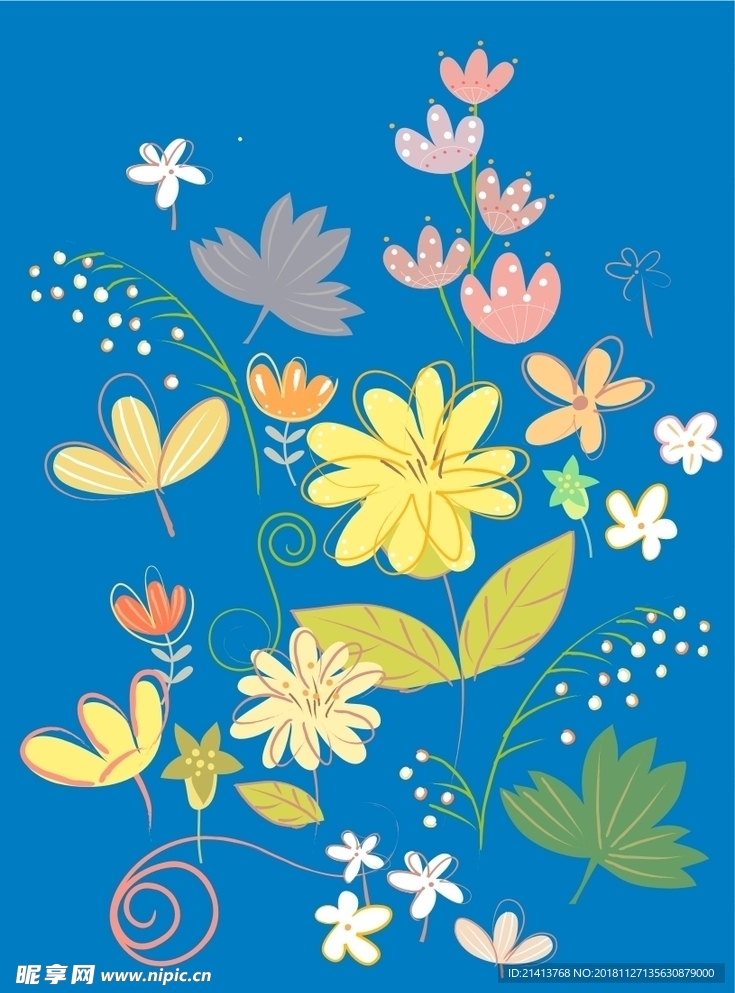 手绘花卉底纹
