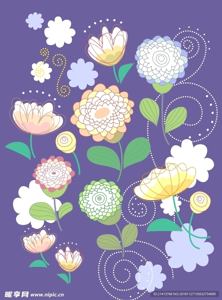 手绘花卉底纹