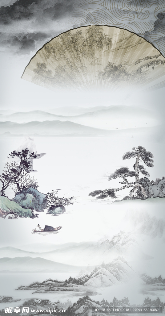 中国风古风古韵国画背景