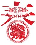 春剪纸图案矢量素材