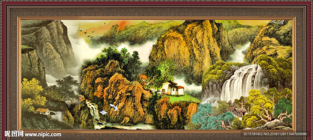 山水画 山水风景 巨幅山水画
