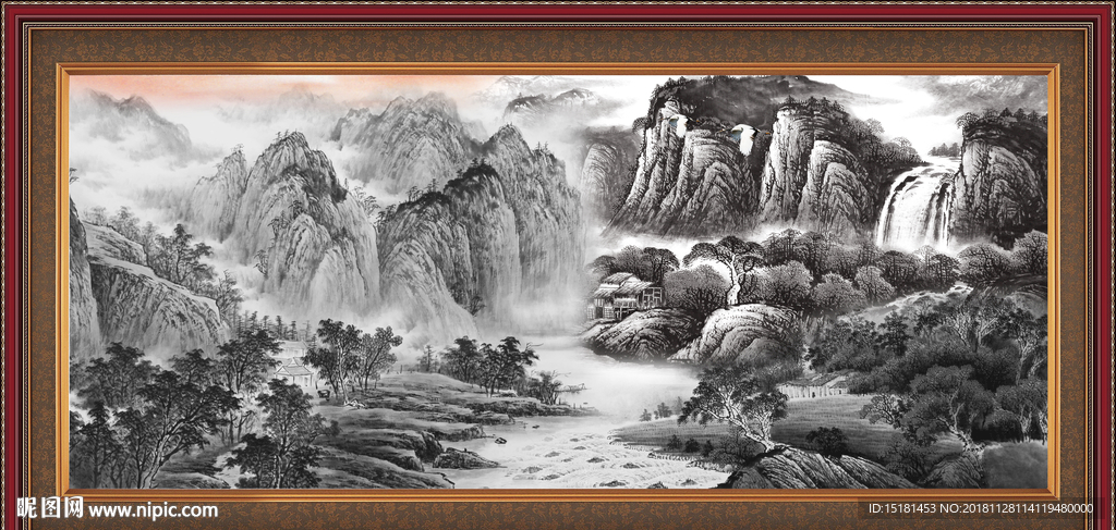 山水画 山水风景 巨幅山水画