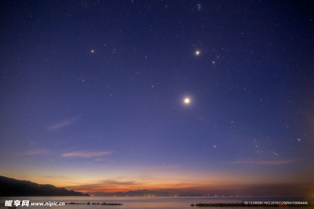 夜景黄昏天空