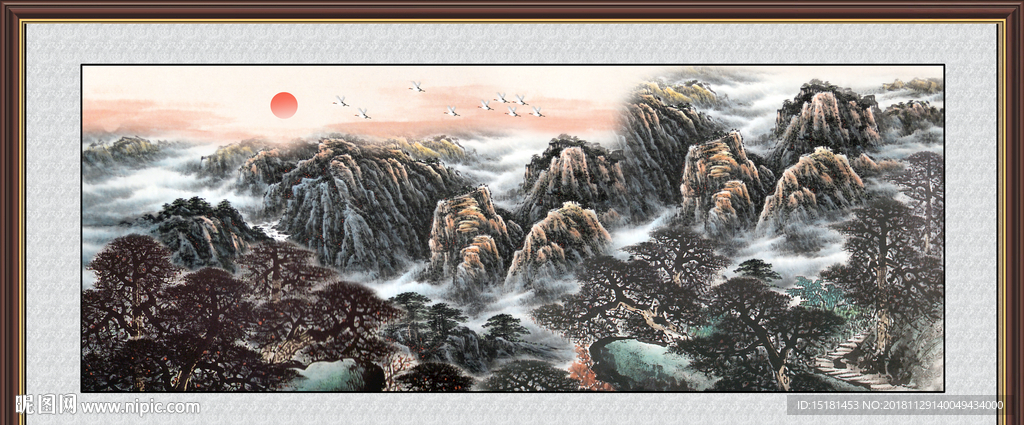 山水画 江山如此多娇