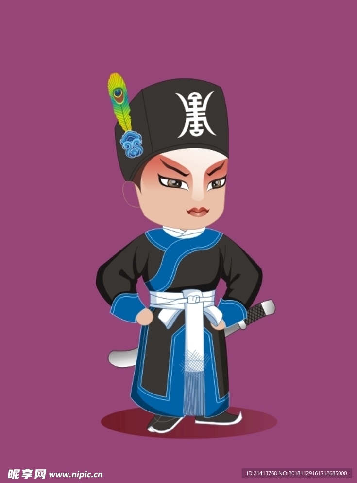 手绘京剧人物