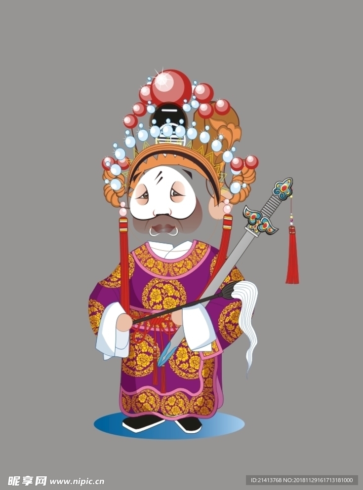 手绘京剧人物