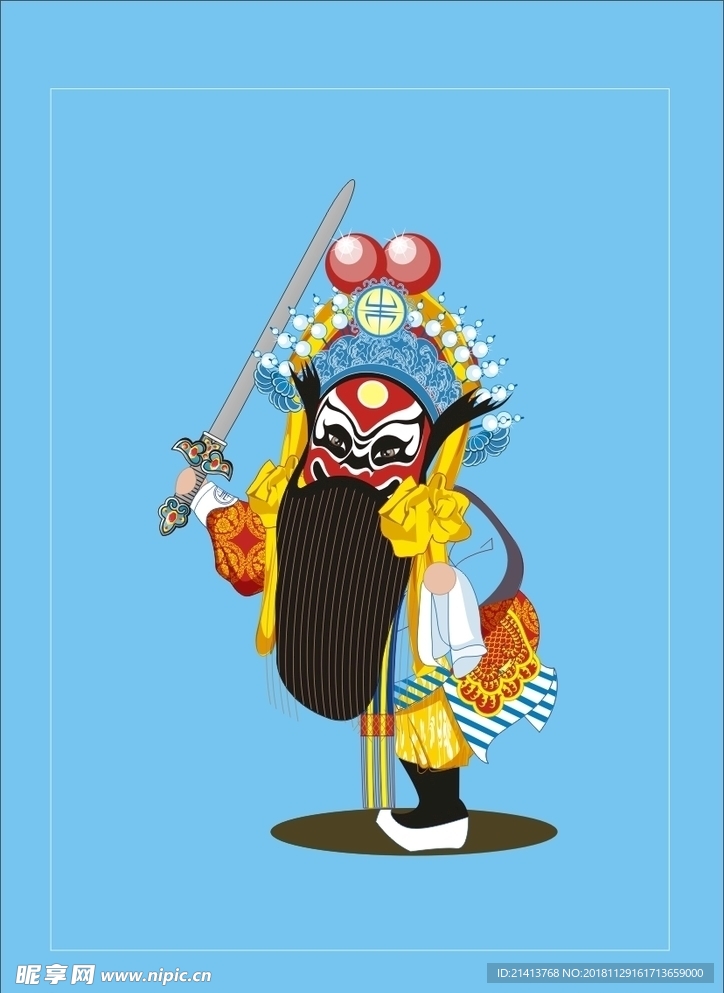 手绘京剧人物