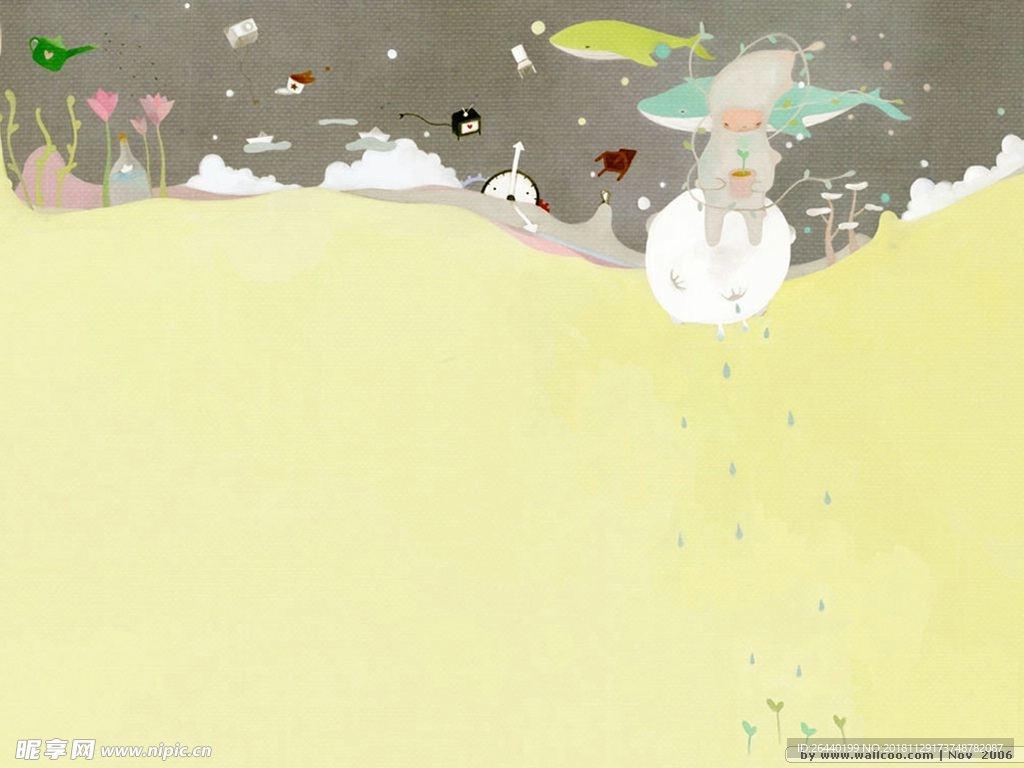可爱梦幻插画卡通背景海报素材