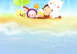 可爱梦幻插画卡通背景海报素材