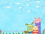 可爱梦幻插画卡通背景海报素材