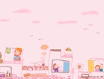 可爱梦幻插画卡通背景海报素材