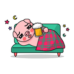 喝啤酒的猪