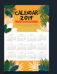 2019日历模板