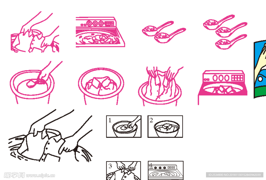洗衣  示意图  象形图  说