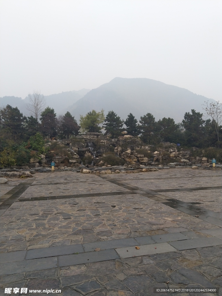 雨天的公园风景