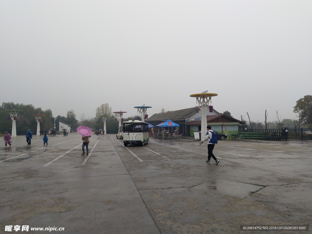 雨天的公园风景