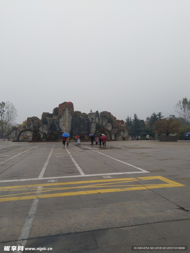 雨天的公园风景