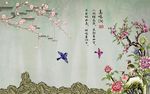 鸟鸣涧山水电视背景墙