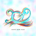 彩绘2019年艺术字矢量素材