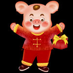 手绘吉祥猪提礼品盒