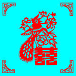 花鸟双喜剪纸